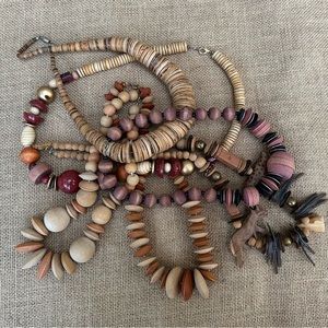 Five Wood Necklaces